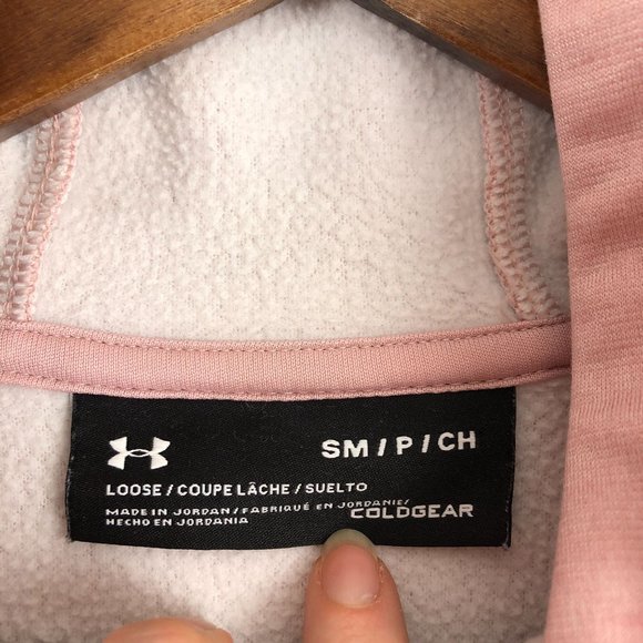 Under Armour Women's Size Small ColdGear Loose Fit Pink Fleece Lined Hoodie - Picture 7 of 9